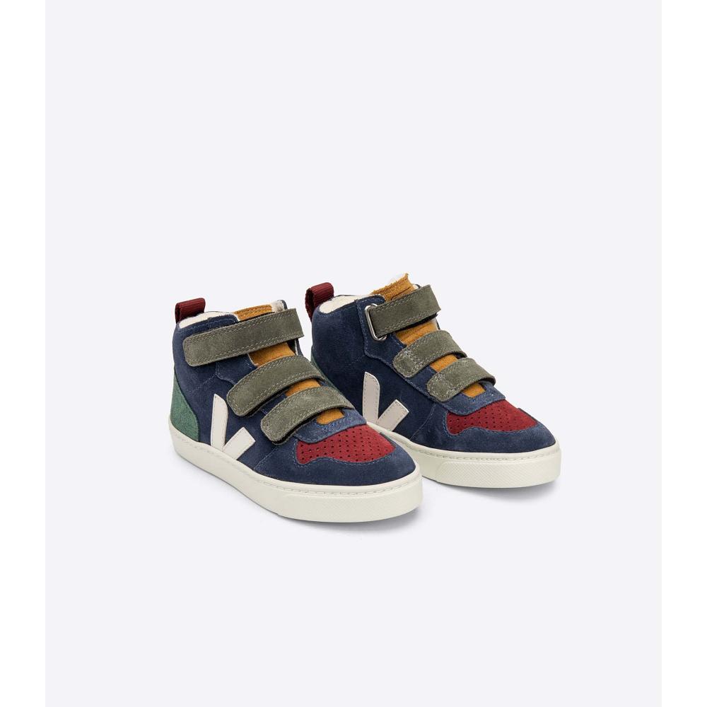 Veja V-10 MID FURED SUEDE Kids' High Tops Multicolor | CA 702DFM